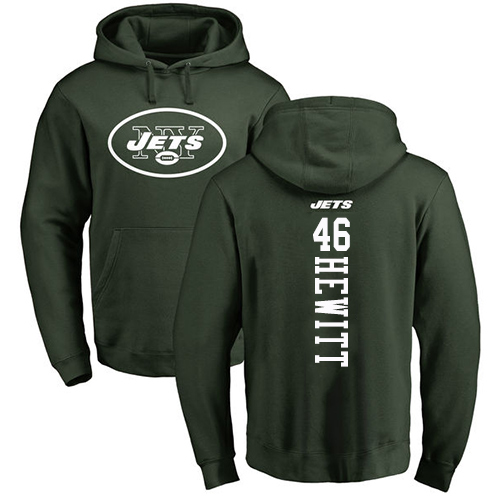 New York Jets Men Green Neville Hewitt Backer NFL Football #46 Pullover Hoodie Sweatshirts->nfl t-shirts->Sports Accessory